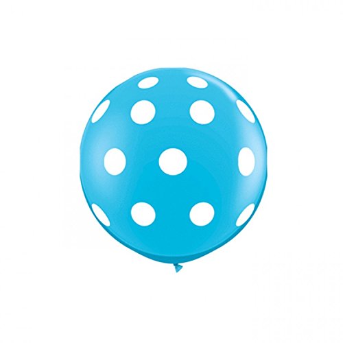 Riesenballon blau mit weissen Punkten, 90cm