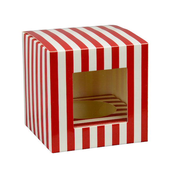Cupcake Box rote Streifen, 6er Pack