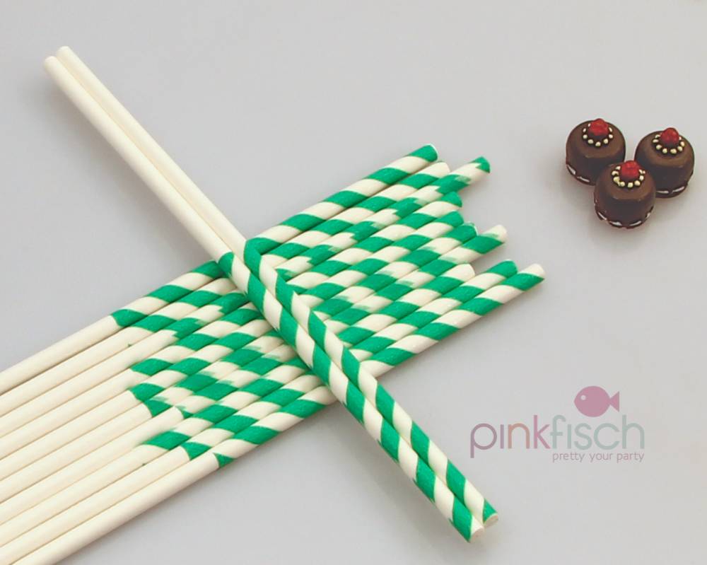 Lollipop Sticks, emeraldgrüne Streifen