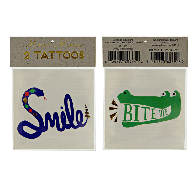 Tattoo Set Schlange, Krokodil, 2 Blätter