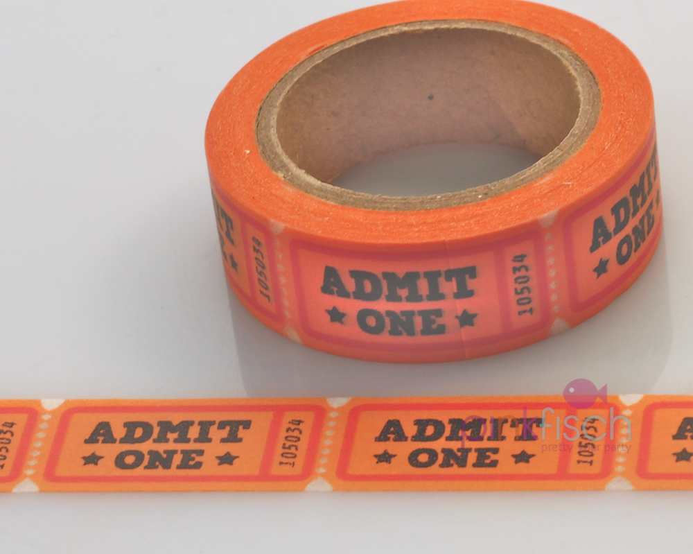 Masking Tape, Eintrittskarte Kino orange