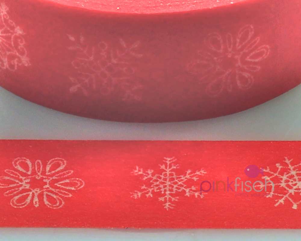 Masking Tape, rot mit Schneeflocken