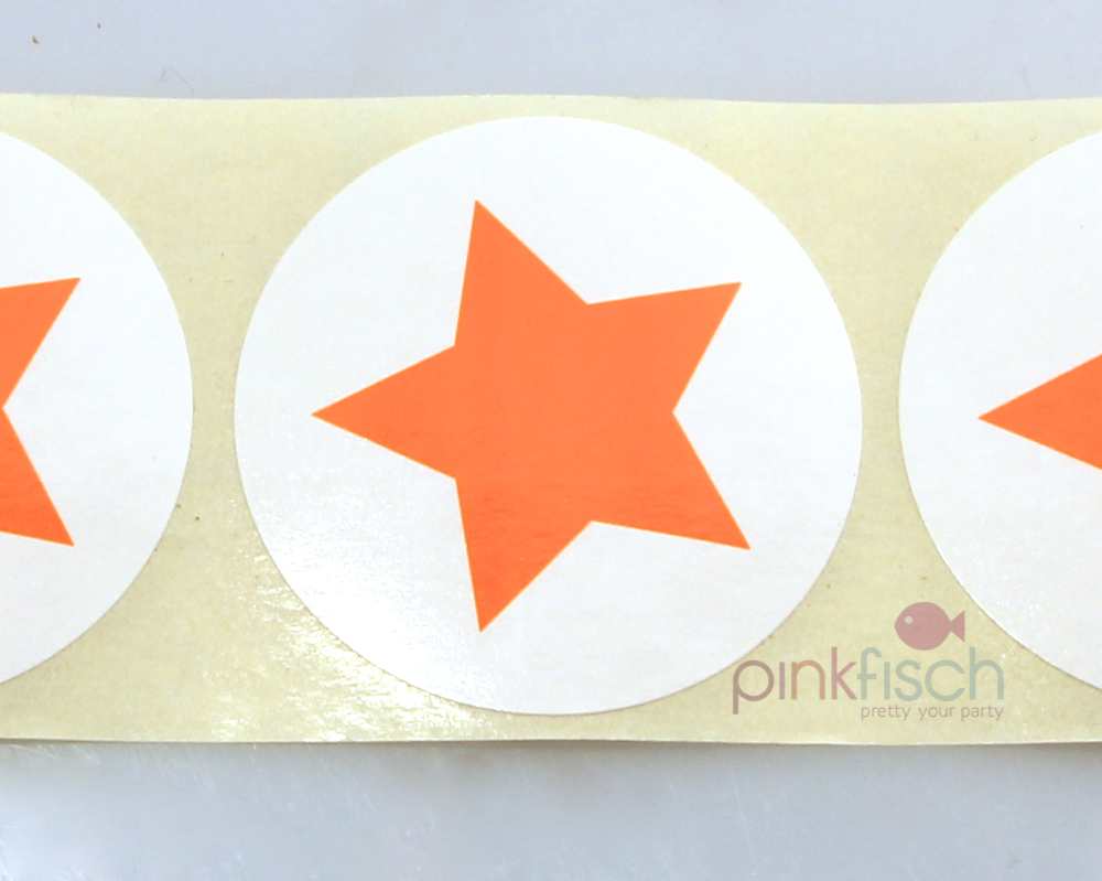Sticker, Stern, orange, 40mm, 24 Stk