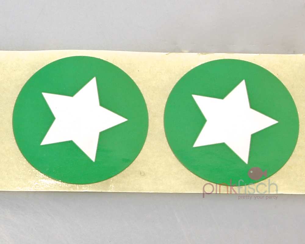 Sticker, Stern, grün, 30mm, 30 Stk