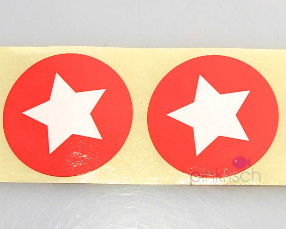 Sticker, Stern, rot, 30mm, 30 Stk