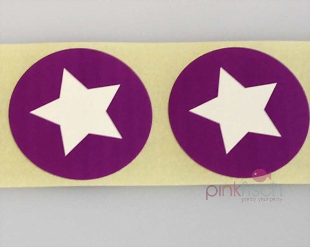 Sticker, Stern, violett, 30mm, 30 Stk