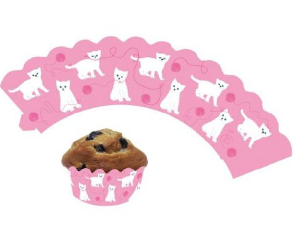 Cupcake Wrappers rosa Kätzchen, 12 Stk