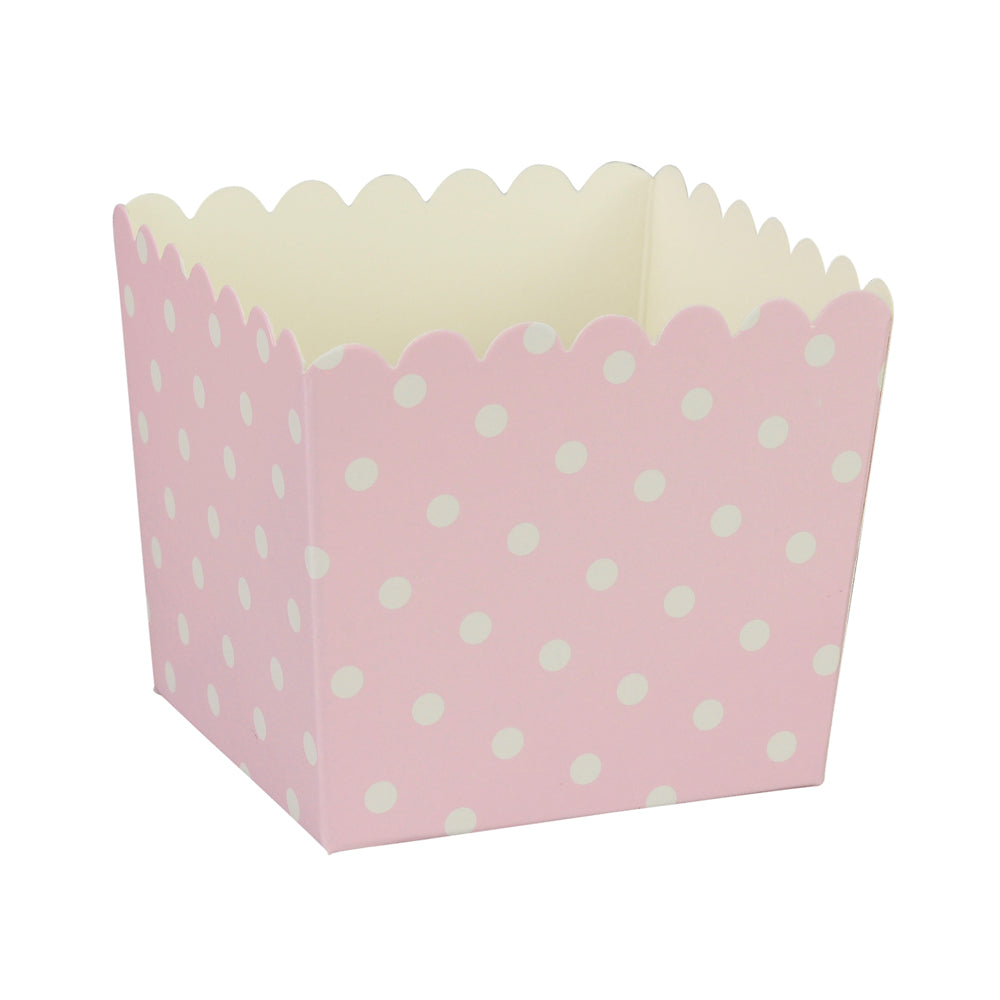 Snackbox rosa mit weissen kleinen Punkten, klein