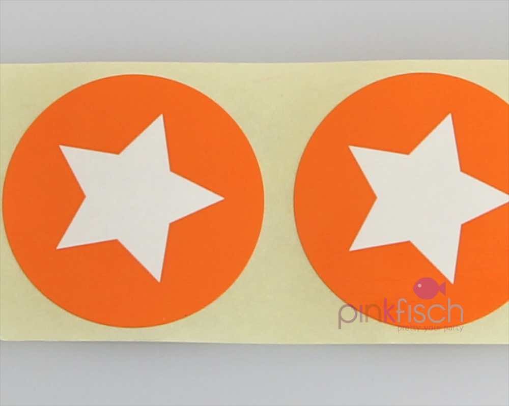 Sticker, Stern, orange, 30mm, 30 Stk