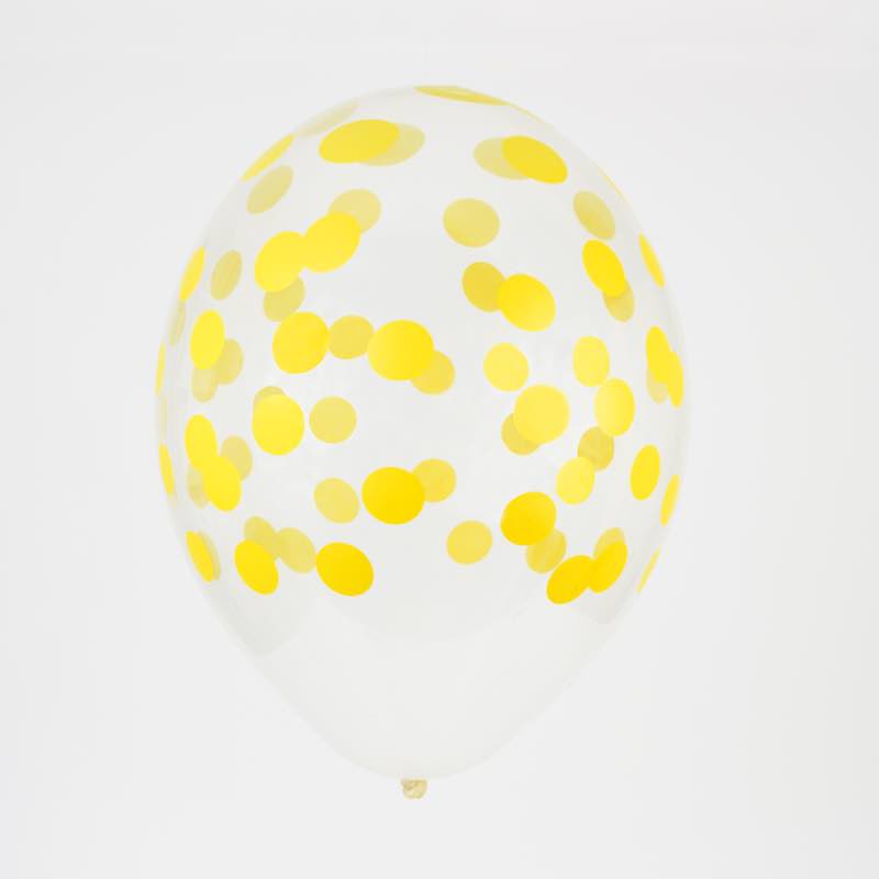 Ballon Konfetti, gelb, 5 Stk.