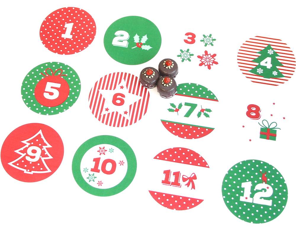 Advents-Stickers Zahlen 1-24, Norweger Strick