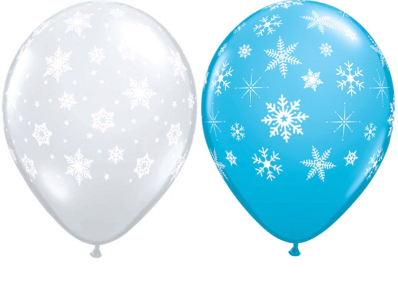 Ballon Schneeflocken, weiss oder blau