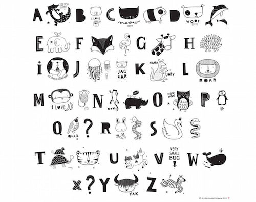 Lightbox Buchstaben-Set, Kids-ABC, schwarz, 33 Stück