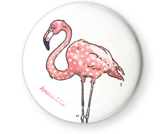 Ansteckbutton, Motiv Flamingo, 5er Set