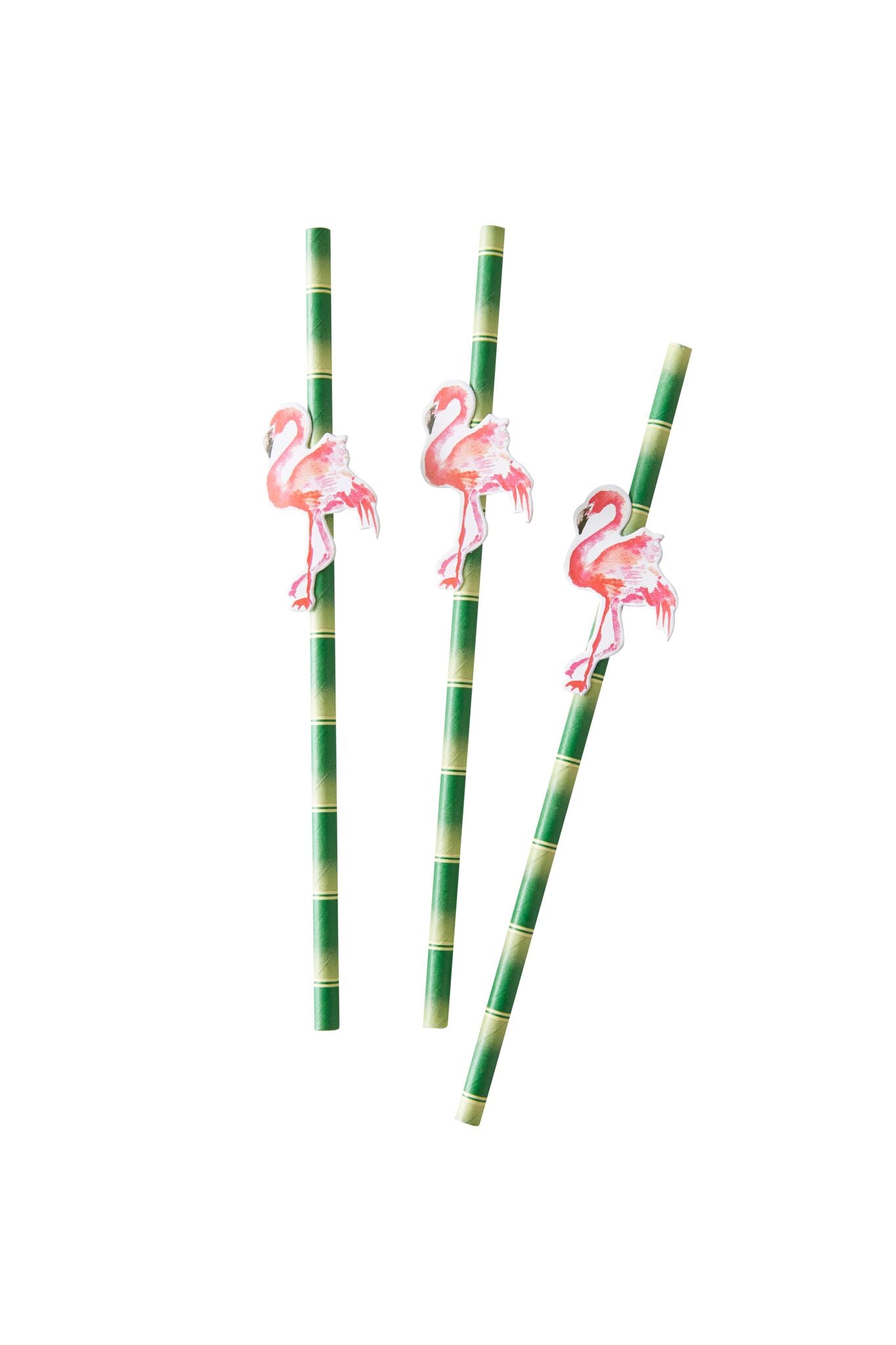 Strohhalme Bambus Flamingo