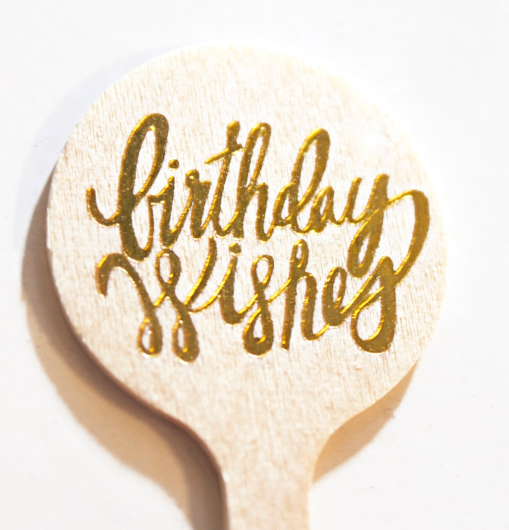 Cocktail Stirrer mit Goldfoliendruck, Birthday Wishes, 25 Stk