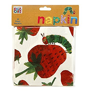 Servietten Raupe Nimmersatt Erdbeeren