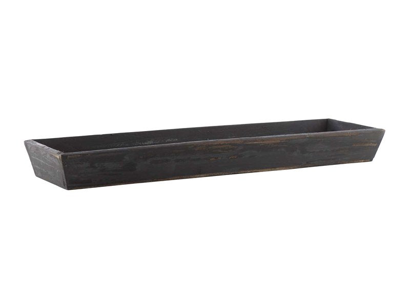 Holz Tablett, schwarz braun, 46cm lang
