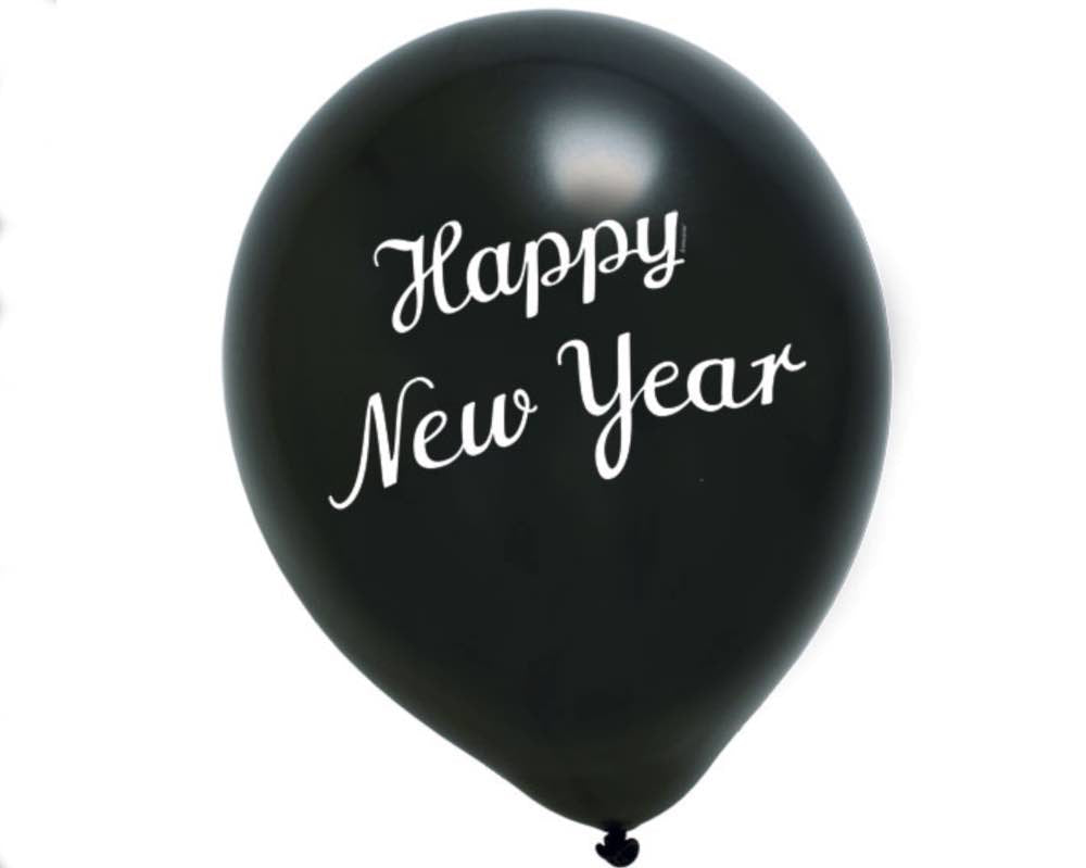 Ballon-Set, New Year, 5 Stk, schwarz