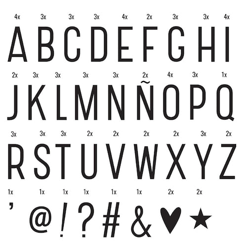 Lightbox Buchstaben-Set, Basic, 85 Stück