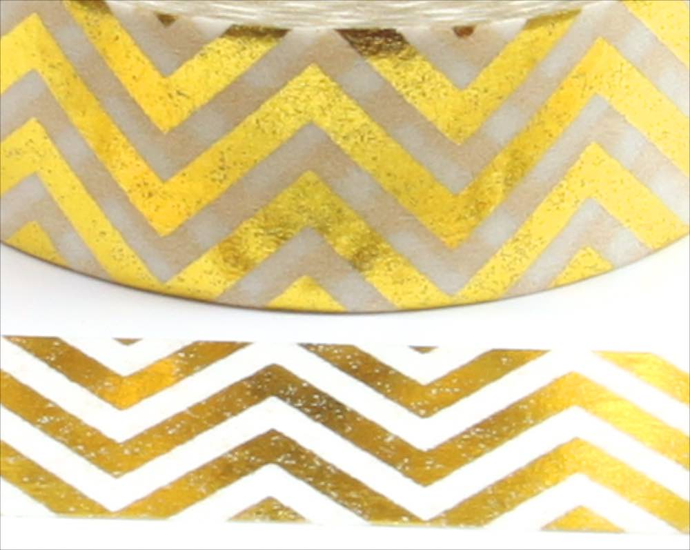 Masking Tape, Zick Zack gold glänzend foliert