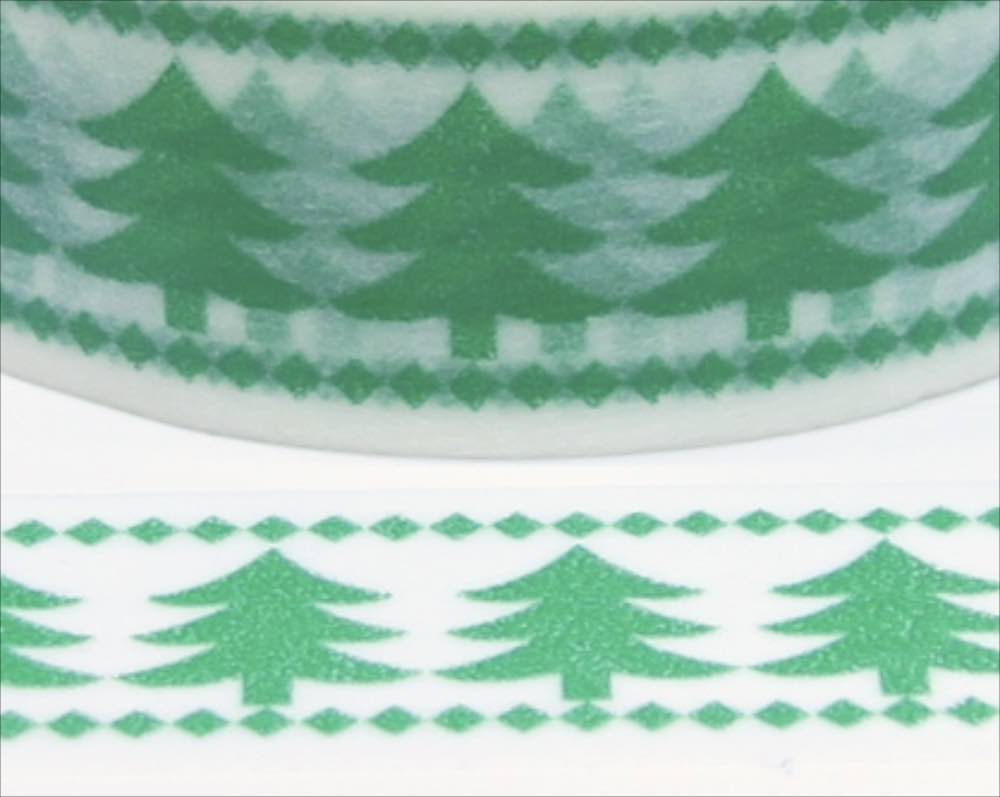 Masking Tape, Tannenbaum, grün auf weiss