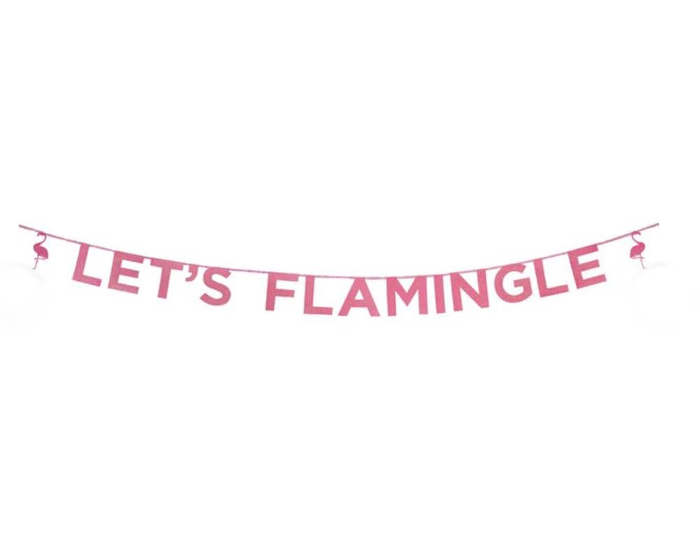 Girlande Let´s Flamingle, Pink Glitter