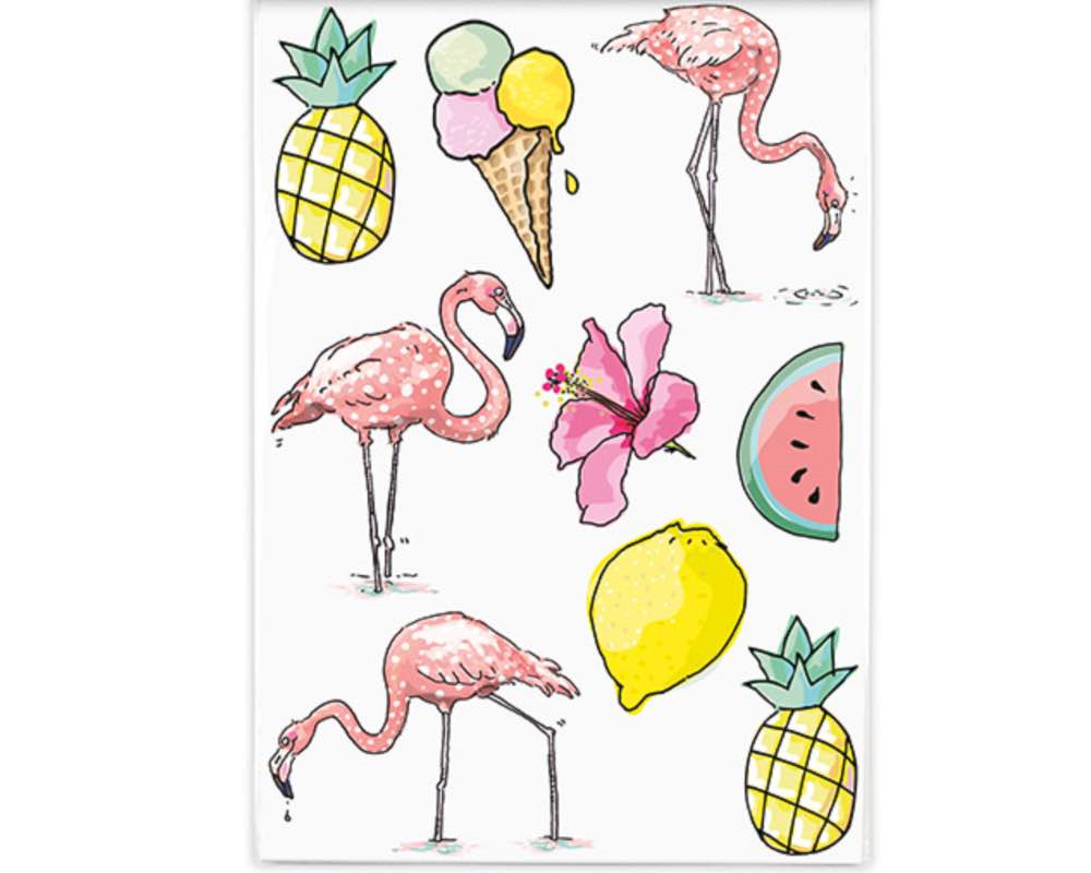 Tattoos Flamingo, Ananas, Eis