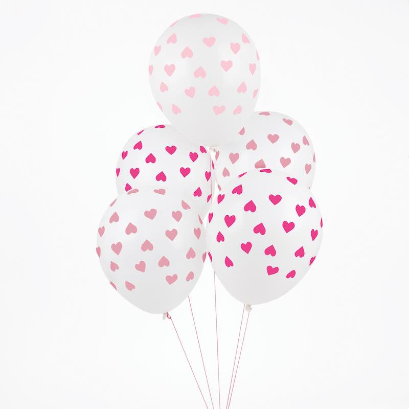 Ballon-Set, Herzen Rosa-Pink