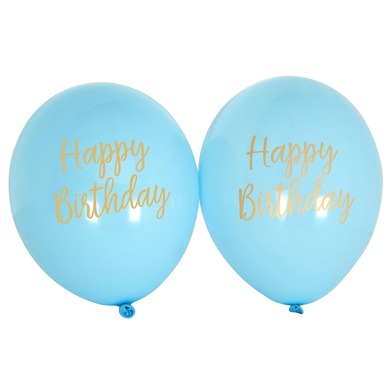 Ballon Happy Birthday, blau-gold, 8 Stk.