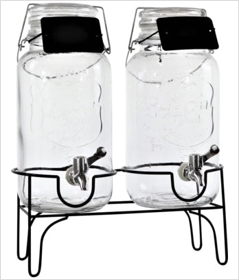 Glas Getränkespender, Zwilling, Metallständer