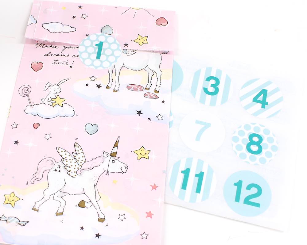 Advents-Stickers Zahlen 1-24, Mint Tiffany