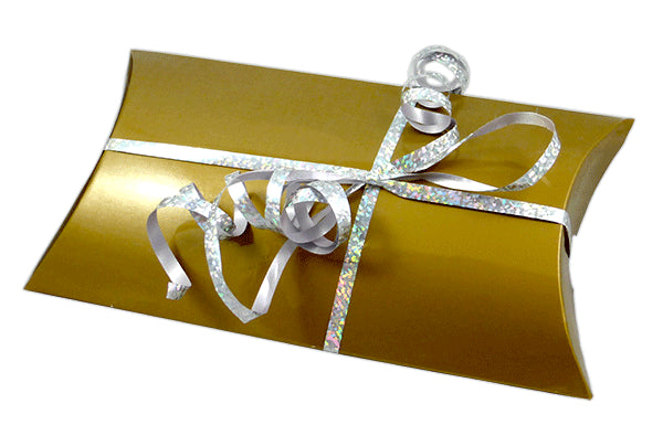 Kissenbox, Geschenk-Schachtel, Gold, 14 x 16 cm