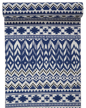 Tischläufer Ethno-Muster Blau, 3m
