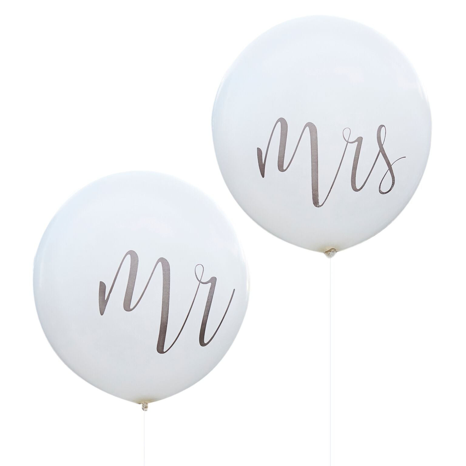Riesenballon-Set, weiss Mr & Mrs