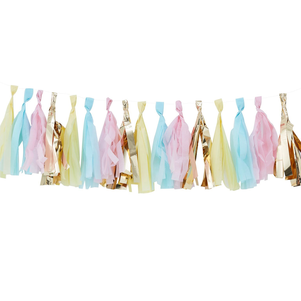 Tassel Girlande, Pastell Gold, 16 Tassels, 2 m