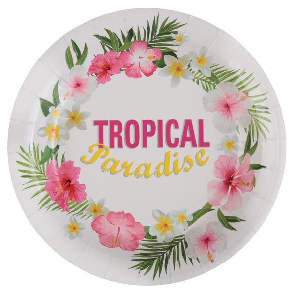 Teller Tropical Paradise, pink, 10 Stk