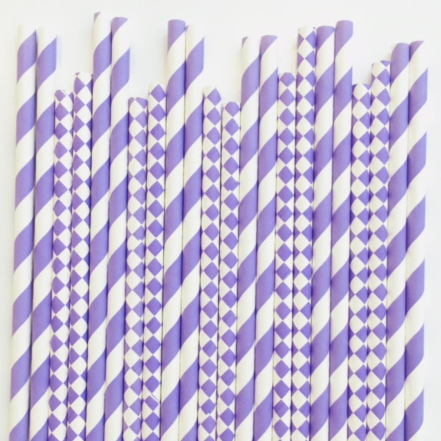 Strohhalme Mix Flieder - Ultra Violett, 50 Stk