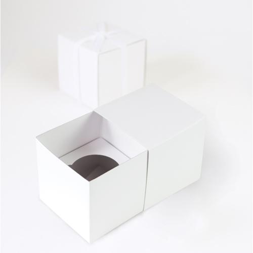 Cupcake Box Weiss Uni, 6 Stk