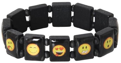 Holzarmband, 4 Stk. Emojis