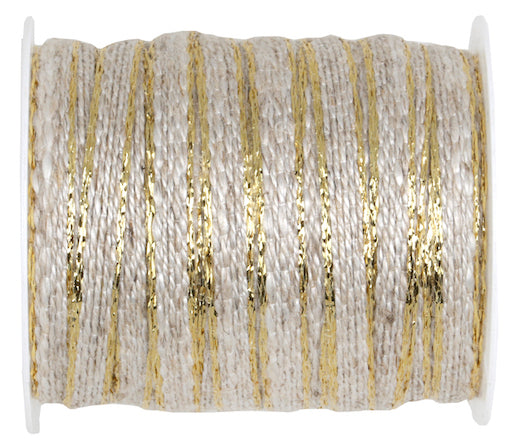 Schleifenband, Kordel mit goldener Webkante, 5m