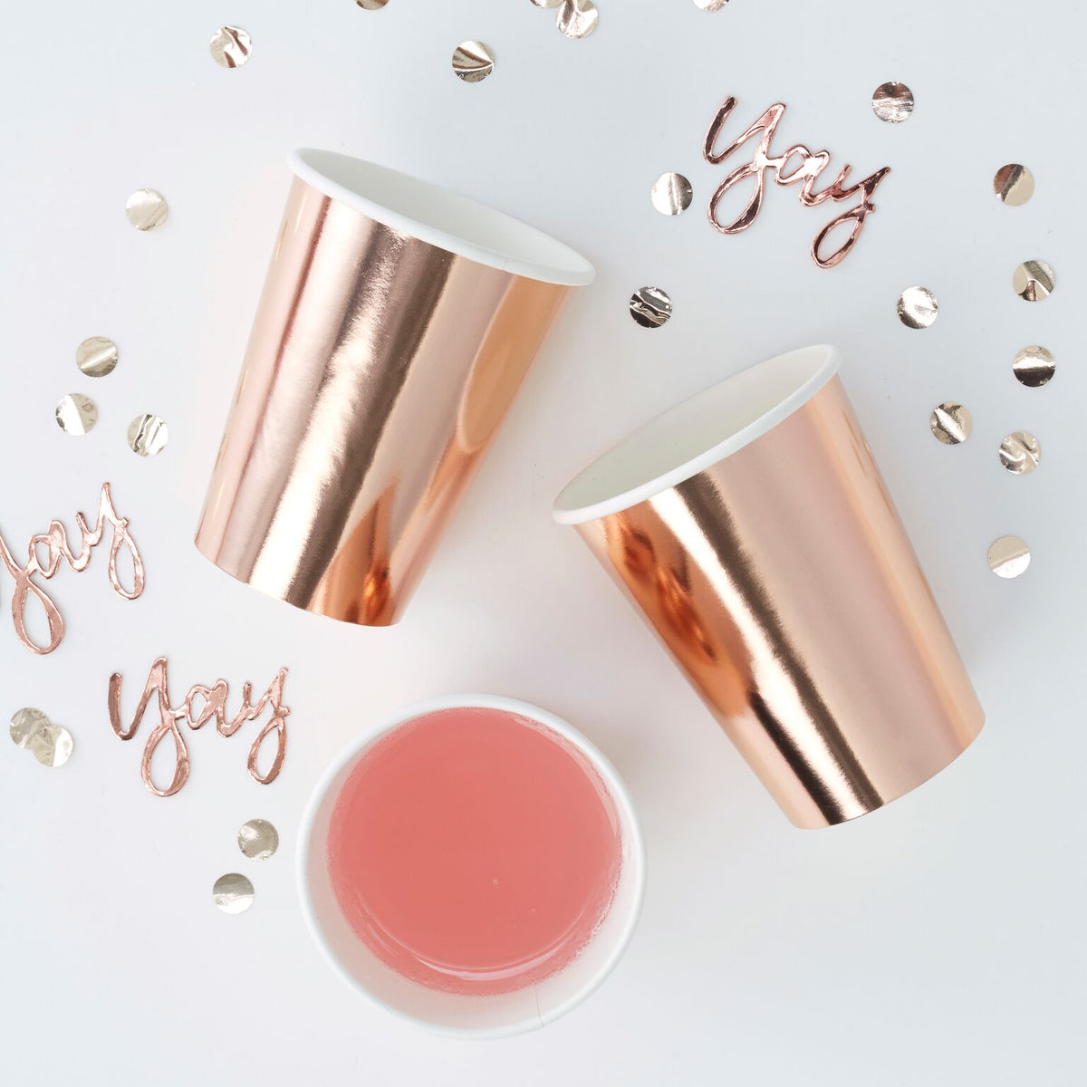 Becher Rosegold, uni, glänzend, 8 Stk