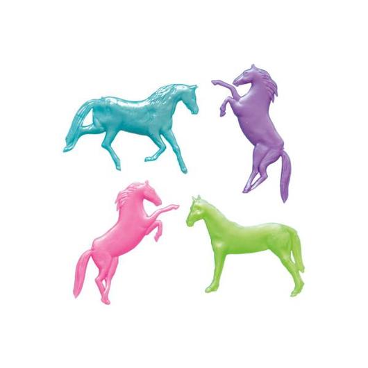 Gummitierchen Pferde, neon, 8 Stk