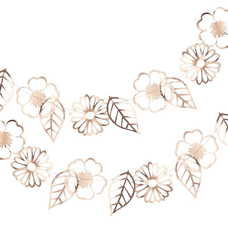 Girlande Blumen-Cut, Rosegold
