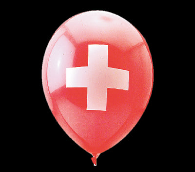 Ballon mit Schweizer Kreuz, 10 Stk