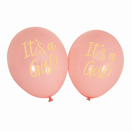 Ballon It´s a girl, rosa-gold, 8 Stk.