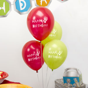 Ballon Roboter, Happy Birthday, 8 Stk