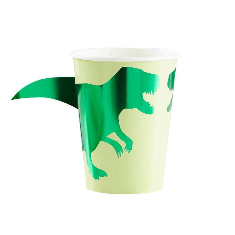 Becher Dinosaurier, glänzend grün, 8 Stk