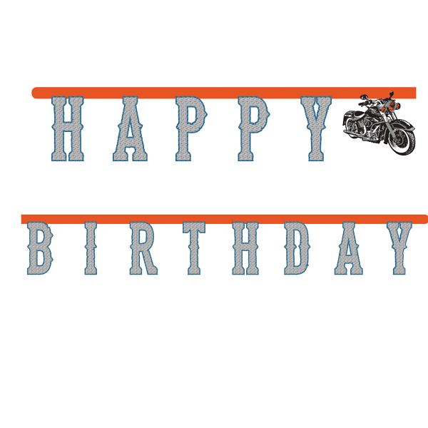 Girlande Happy Birthday, Motorrad