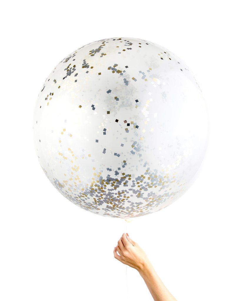 Riesenballon Konfetti, metallic, 90 cm